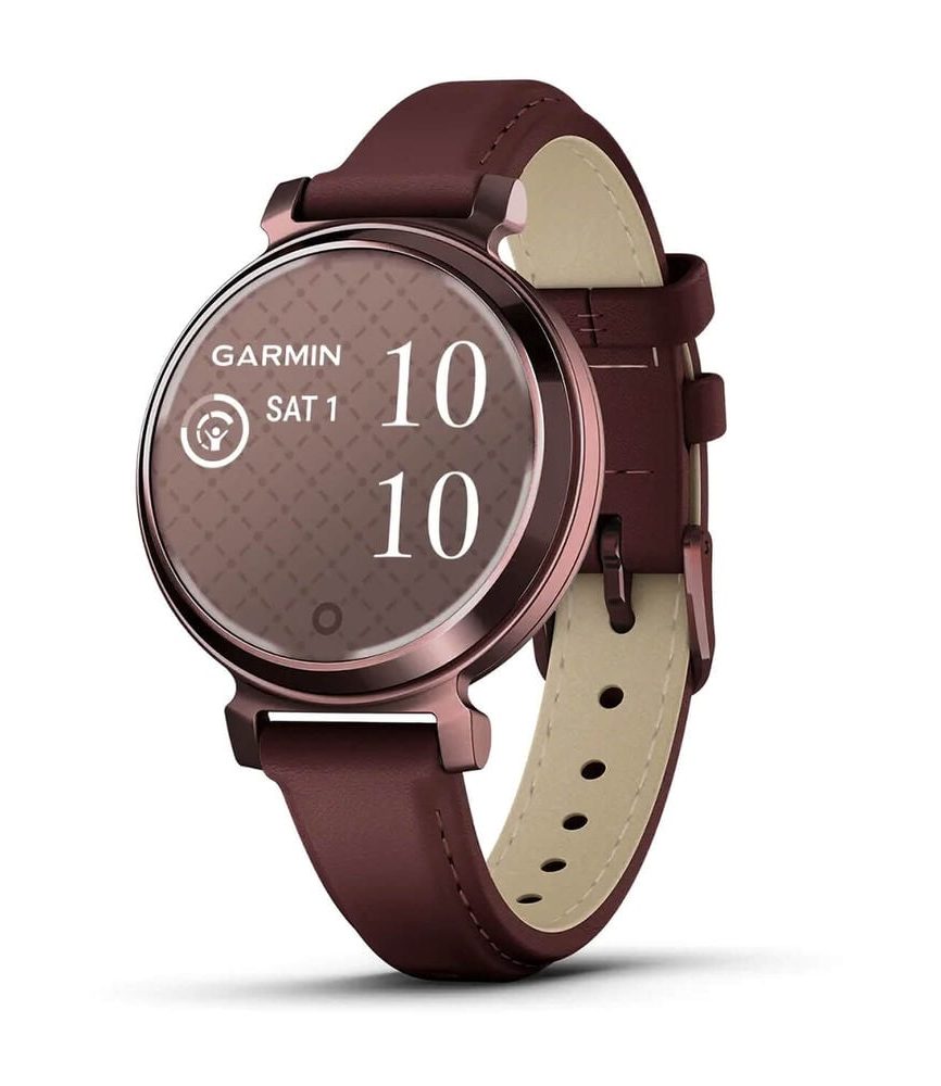 Garmin Lily® 2 Classic Dark Bronze Bezel Mulberry Leather Strap Watch image number 0