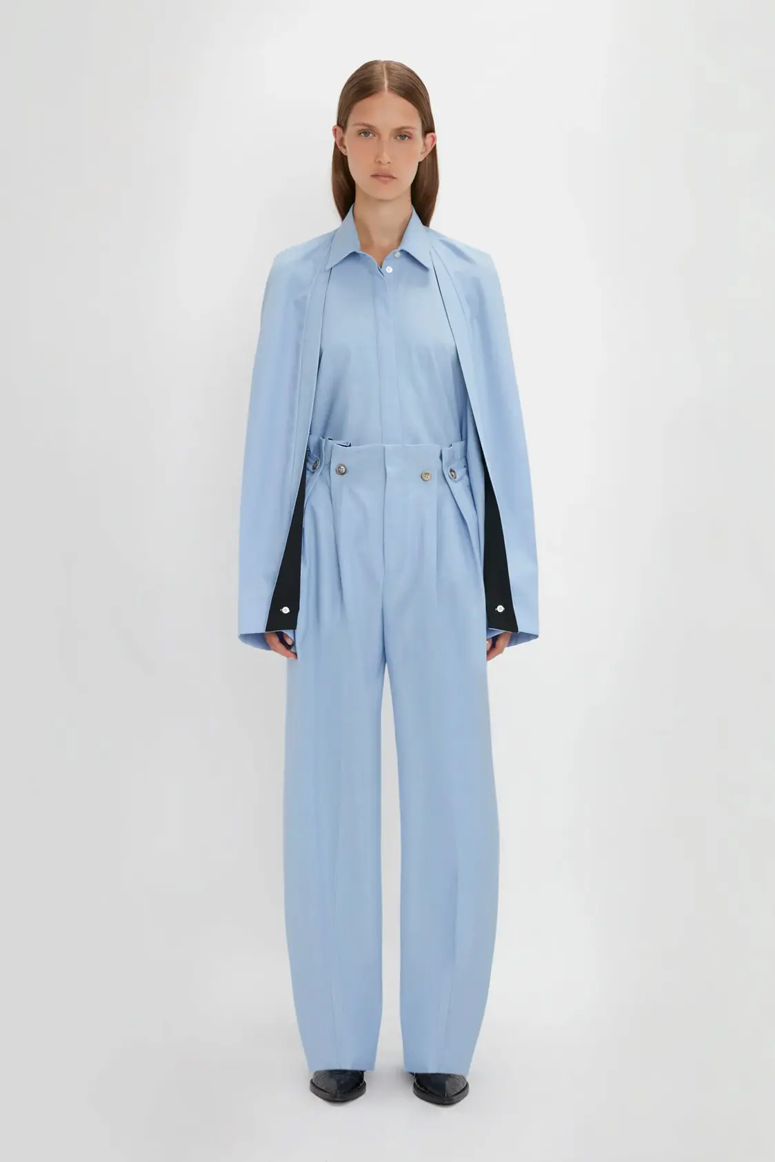 Exclusive Cropped Tuxedo Trouser In Blue