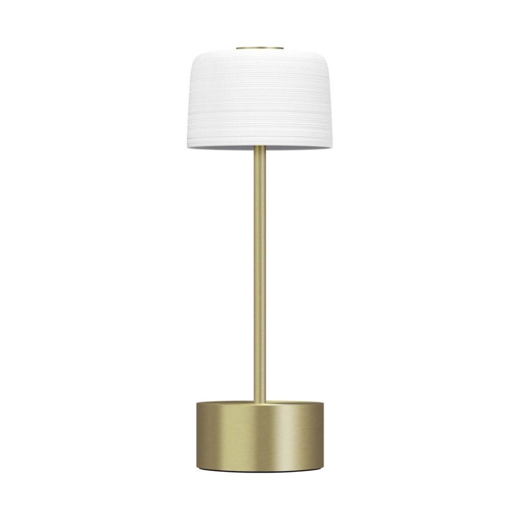 J.L Coquet, Hémisphère White Satin, Table lamp, golden